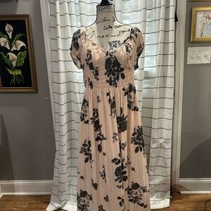 NWT. FP Movement by Free People Black Floral Maxi Dress